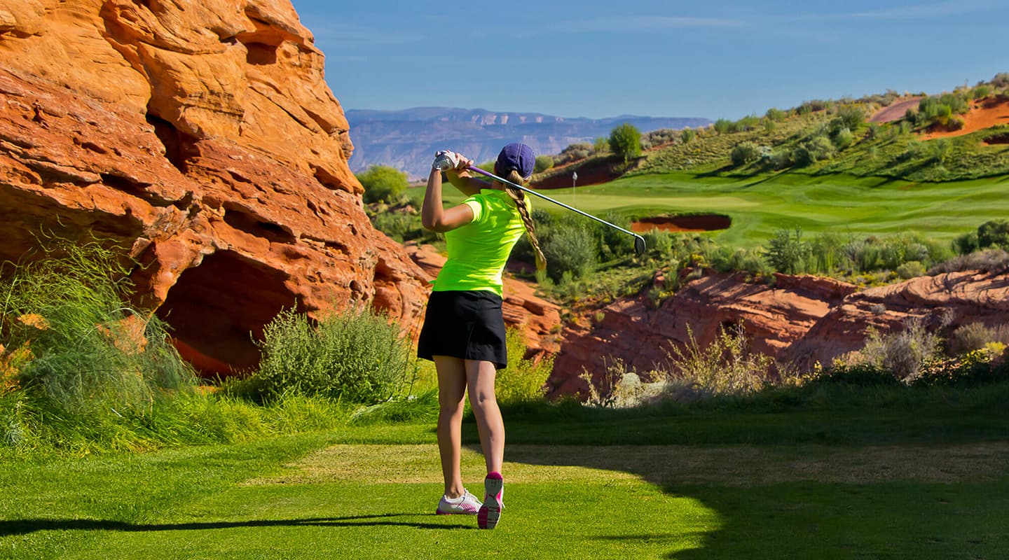 Golfers walking together on a golf course